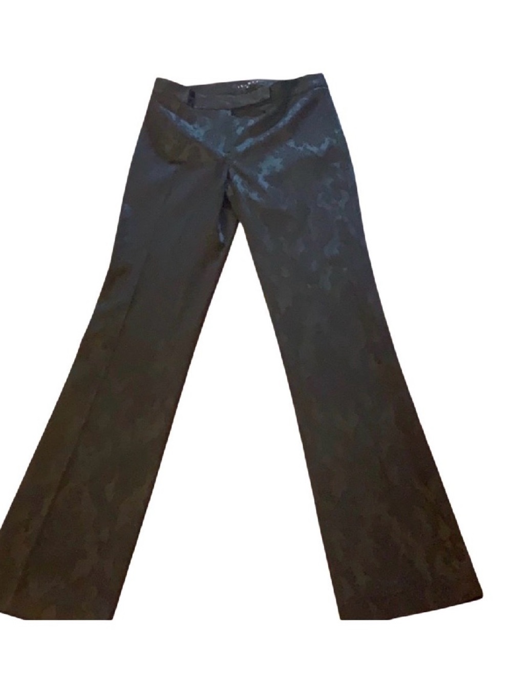 Theory Black Jacquard Floral Print Flare Pants - 00